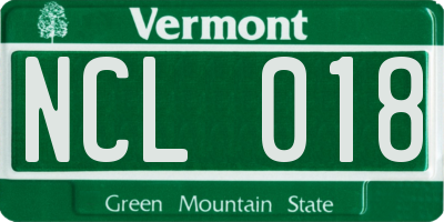 VT license plate NCL018