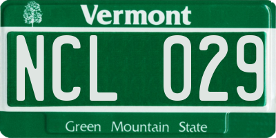 VT license plate NCL029