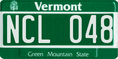 VT license plate NCL048