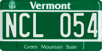 VT license plate NCL054