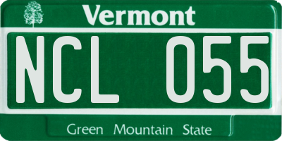 VT license plate NCL055
