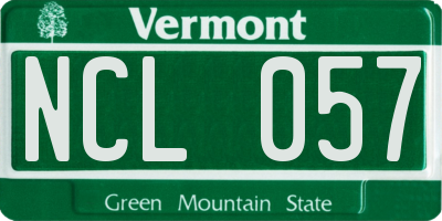 VT license plate NCL057