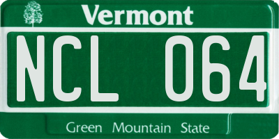VT license plate NCL064