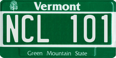 VT license plate NCL101