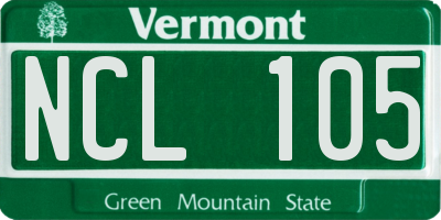 VT license plate NCL105