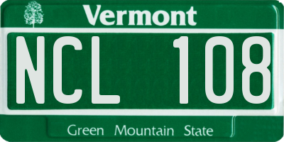 VT license plate NCL108