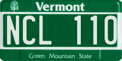 VT license plate NCL110