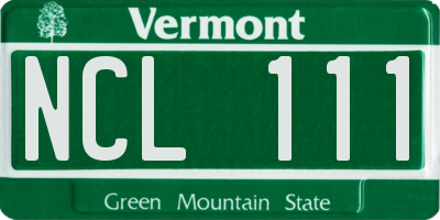 VT license plate NCL111