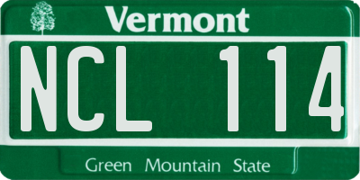 VT license plate NCL114