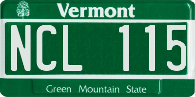VT license plate NCL115