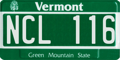 VT license plate NCL116