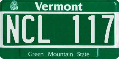 VT license plate NCL117