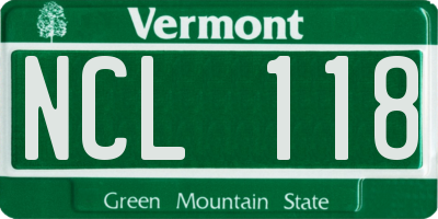VT license plate NCL118