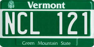 VT license plate NCL121