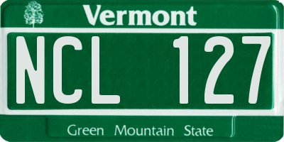 VT license plate NCL127