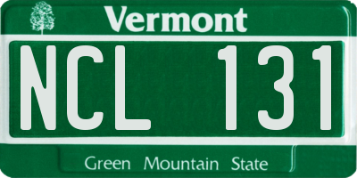 VT license plate NCL131