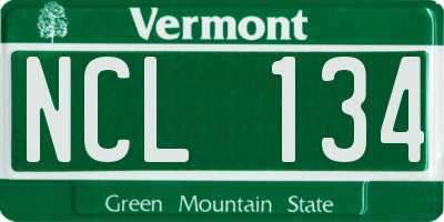VT license plate NCL134