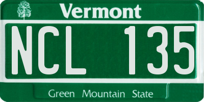 VT license plate NCL135