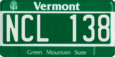 VT license plate NCL138