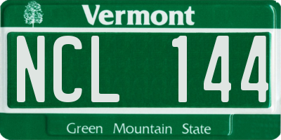 VT license plate NCL144