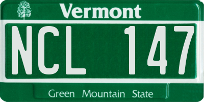 VT license plate NCL147