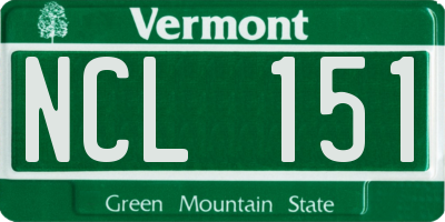 VT license plate NCL151