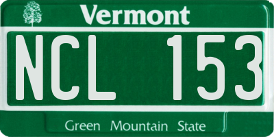 VT license plate NCL153