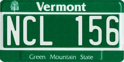 VT license plate NCL156
