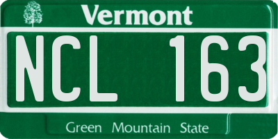 VT license plate NCL163