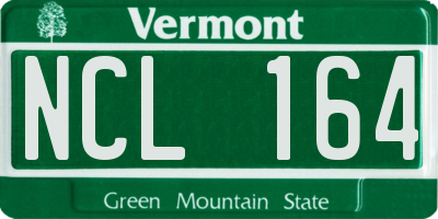 VT license plate NCL164