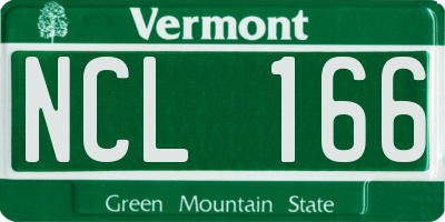 VT license plate NCL166