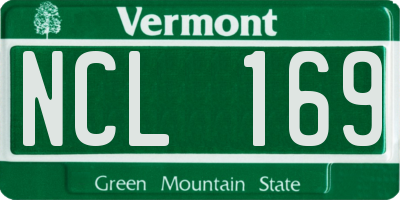 VT license plate NCL169