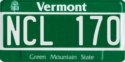 VT license plate NCL170