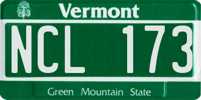 VT license plate NCL173