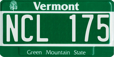 VT license plate NCL175