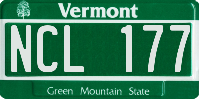 VT license plate NCL177