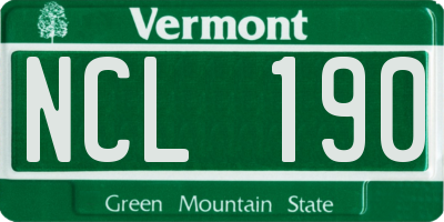 VT license plate NCL190
