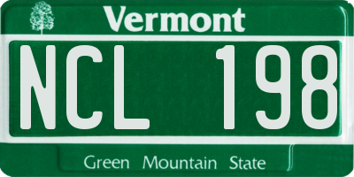 VT license plate NCL198