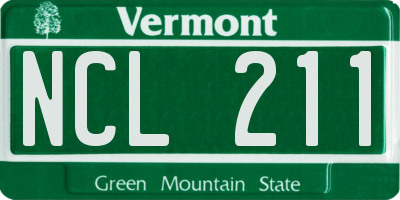 VT license plate NCL211