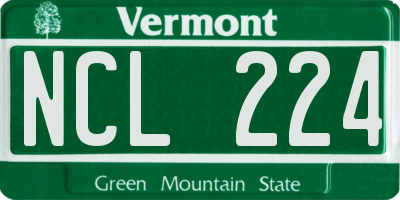 VT license plate NCL224