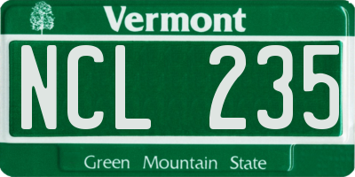 VT license plate NCL235