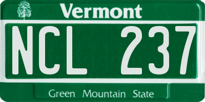 VT license plate NCL237