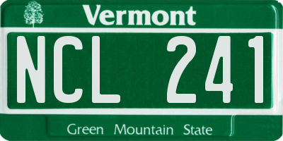 VT license plate NCL241
