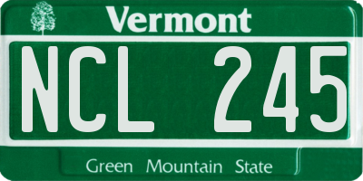 VT license plate NCL245