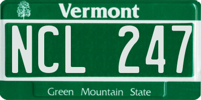 VT license plate NCL247