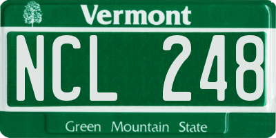 VT license plate NCL248