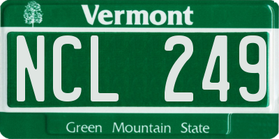 VT license plate NCL249