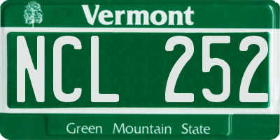 VT license plate NCL252