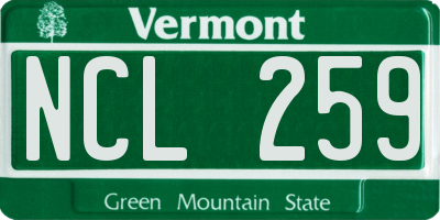 VT license plate NCL259