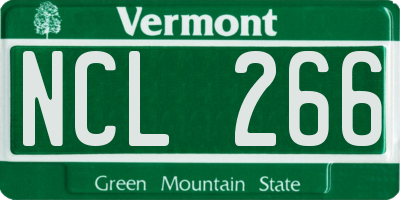VT license plate NCL266